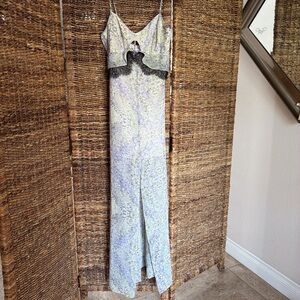 BCBGeneration Pastel Lavender and Lemon Floral Slip Dress